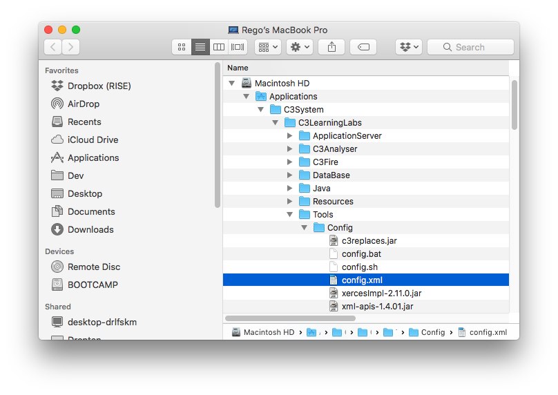 Finder config